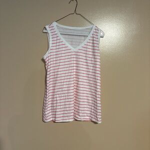 SHEIN Pink and White Striped Top